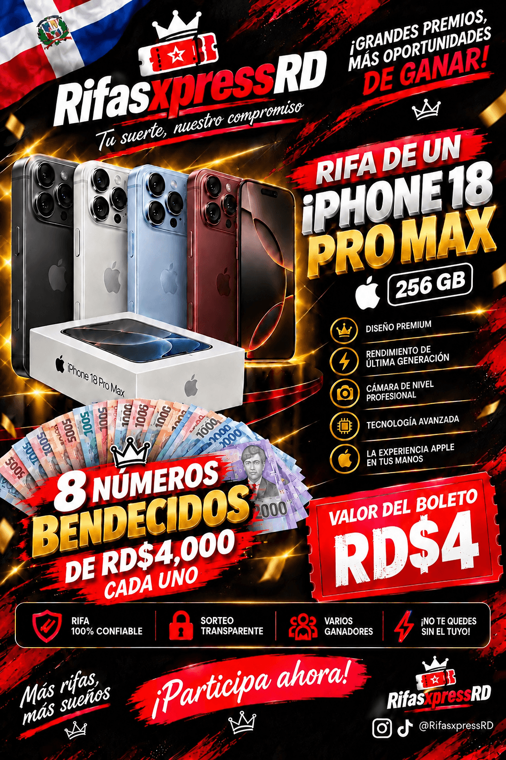 Premio principal: iPhone 18 pro max